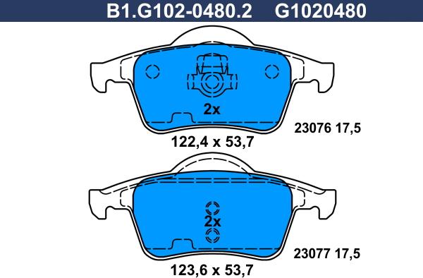 Galfer B1.G102-0480.2 - Kit de plaquettes de frein, frein à disque cwaw.fr