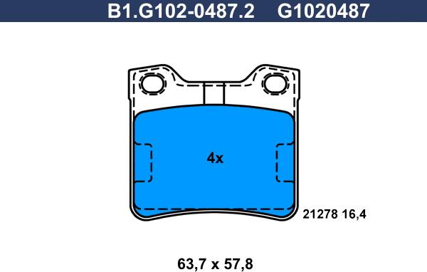 Galfer B1.G102-0487.2 - Kit de plaquettes de frein, frein à disque cwaw.fr