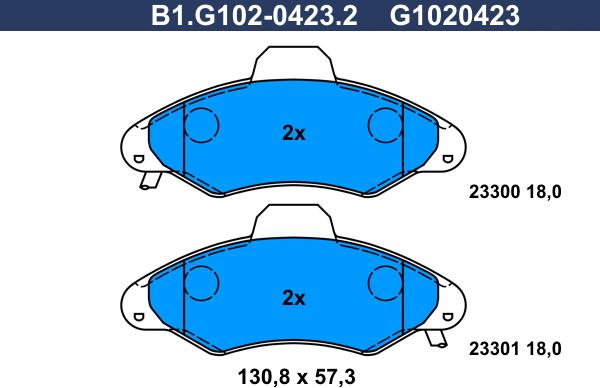 Galfer B1.G102-0423.2 - Kit de plaquettes de frein, frein à disque cwaw.fr