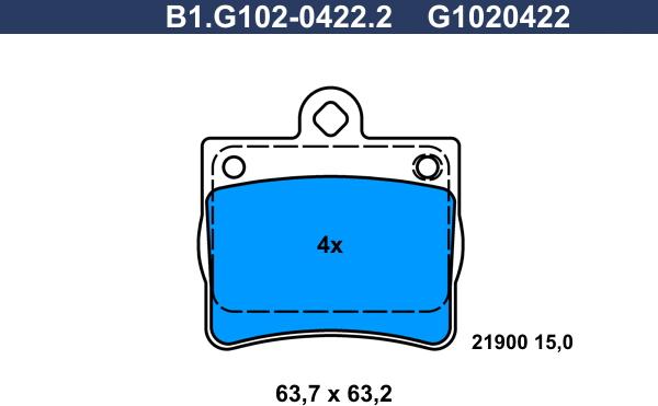 Galfer B1.G102-0422.2 - Kit de plaquettes de frein, frein à disque cwaw.fr