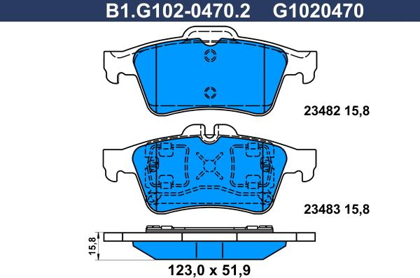 Galfer B1.G102-0470.2 - Kit de plaquettes de frein, frein à disque cwaw.fr