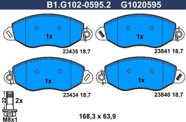 Galfer B1.G102-0595.2 - Kit de plaquettes de frein, frein à disque cwaw.fr