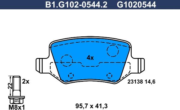 Galfer B1.G102-0544.2 - Kit de plaquettes de frein, frein à disque cwaw.fr