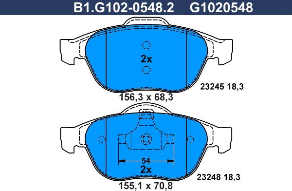 Galfer B1.G102-0548.2 - Kit de plaquettes de frein, frein à disque cwaw.fr