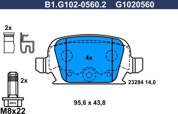 Galfer B1.G102-0560.2 - Kit de plaquettes de frein, frein à disque cwaw.fr