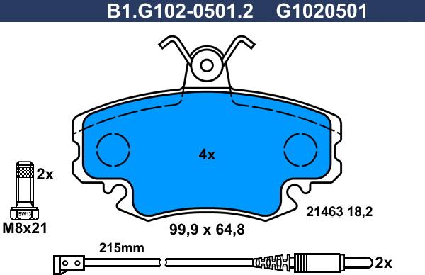 Galfer B1.G102-0501.2 - Kit de plaquettes de frein, frein à disque cwaw.fr