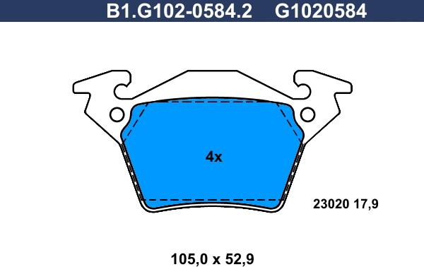 Galfer B1.G102-0584.2 - Kit de plaquettes de frein, frein à disque cwaw.fr