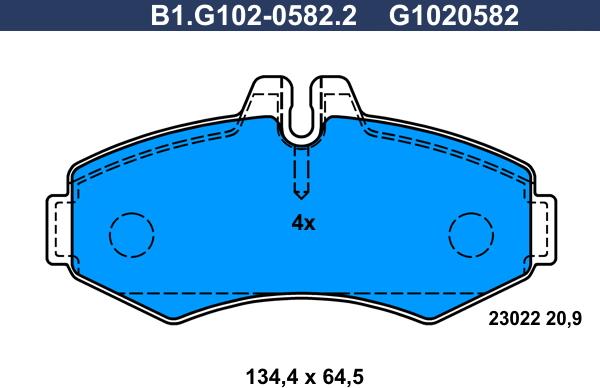 Galfer B1.G102-0582.2 - Kit de plaquettes de frein, frein à disque cwaw.fr