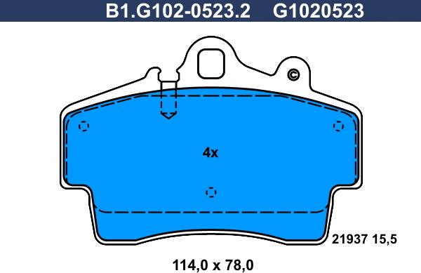 Galfer B1.G102-0523.2 - Kit de plaquettes de frein, frein à disque cwaw.fr