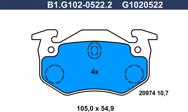 Galfer B1.G102-0522.2 - Kit de plaquettes de frein, frein à disque cwaw.fr