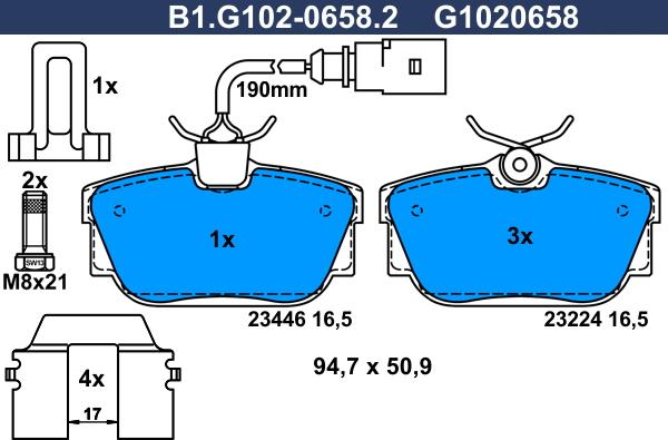 Galfer B1.G102-0658.2 - Kit de plaquettes de frein, frein à disque cwaw.fr