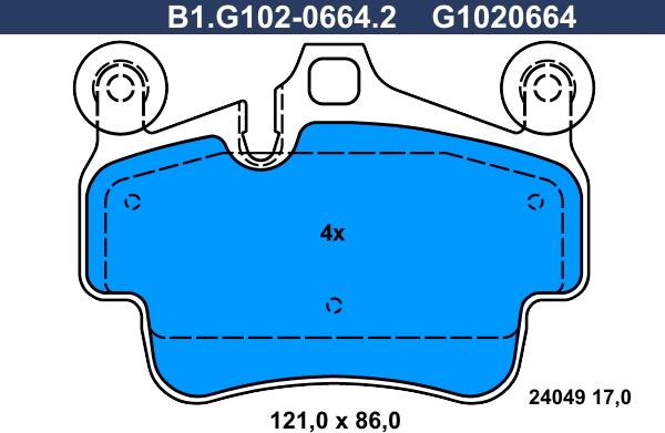 Galfer B1.G102-0664.2 - Kit de plaquettes de frein, frein à disque cwaw.fr