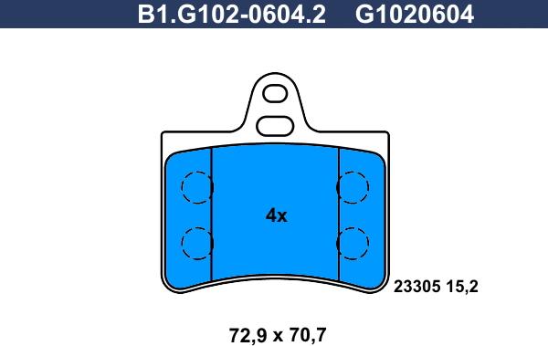 Galfer B1.G102-0604.2 - Kit de plaquettes de frein, frein à disque cwaw.fr