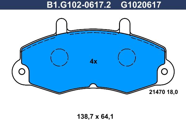 Galfer B1.G102-0617.2 - Kit de plaquettes de frein, frein à disque cwaw.fr