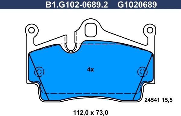 Galfer B1.G102-0689.2 - Kit de plaquettes de frein, frein à disque cwaw.fr