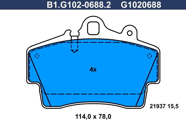 Galfer B1.G102-0688.2 - Kit de plaquettes de frein, frein à disque cwaw.fr