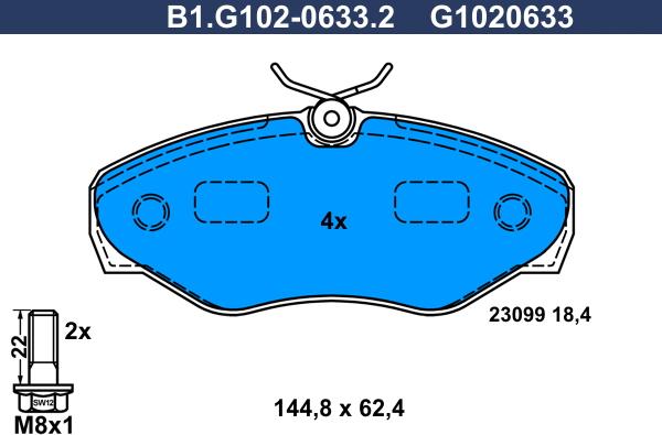 Galfer B1.G102-0633.2 - Kit de plaquettes de frein, frein à disque cwaw.fr