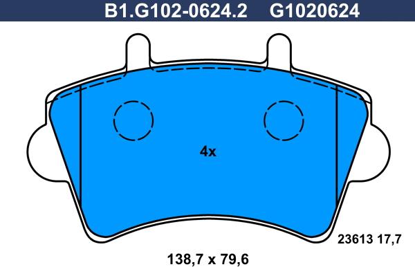 Galfer B1.G102-0624.2 - Kit de plaquettes de frein, frein à disque cwaw.fr