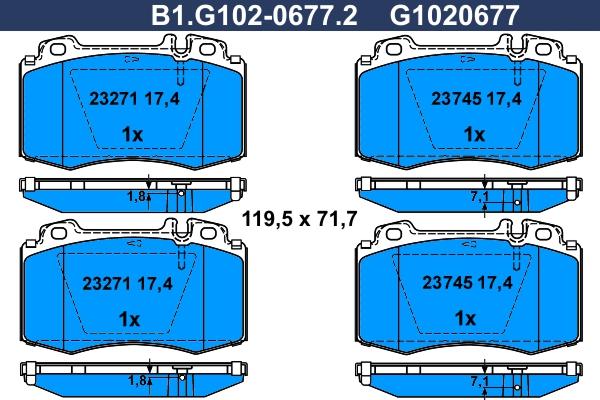 Galfer B1.G102-0677.2 - Kit de plaquettes de frein, frein à disque cwaw.fr