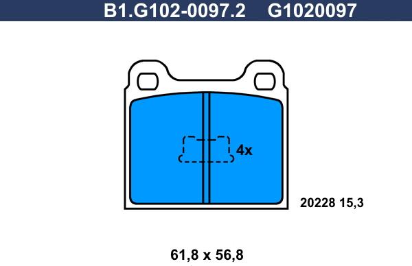 Galfer B1.G102-0097.2 - Kit de plaquettes de frein, frein à disque cwaw.fr