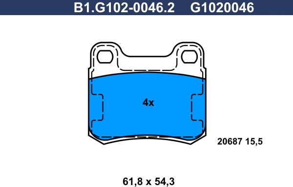 Galfer B1.G102-0046.2 - Kit de plaquettes de frein, frein à disque cwaw.fr