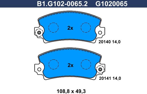 Galfer B1.G102-0065.2 - Kit de plaquettes de frein, frein à disque cwaw.fr