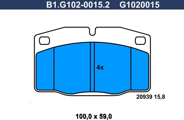 Galfer B1.G102-0015.2 - Kit de plaquettes de frein, frein à disque cwaw.fr