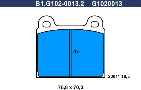 Galfer B1.G102-0013.2 - Kit de plaquettes de frein, frein à disque cwaw.fr