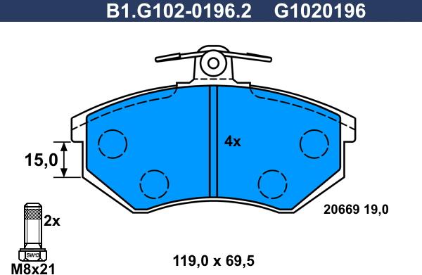 Galfer B1.G102-0196.2 - Kit de plaquettes de frein, frein à disque cwaw.fr