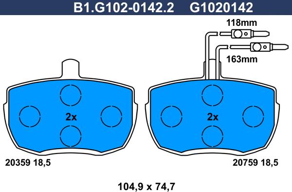 Galfer B1.G102-0142.2 - Kit de plaquettes de frein, frein à disque cwaw.fr