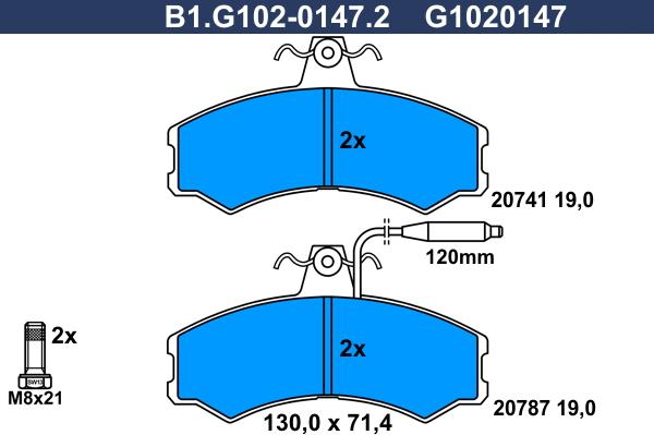 Galfer B1.G102-0147.2 - Kit de plaquettes de frein, frein à disque cwaw.fr