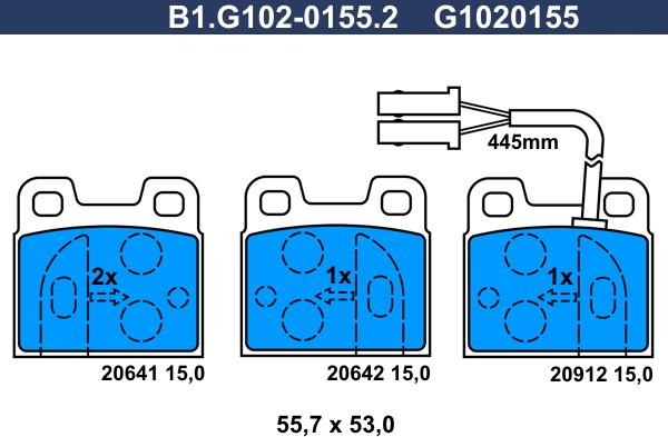 Galfer B1.G102-0155.2 - Kit de plaquettes de frein, frein à disque cwaw.fr