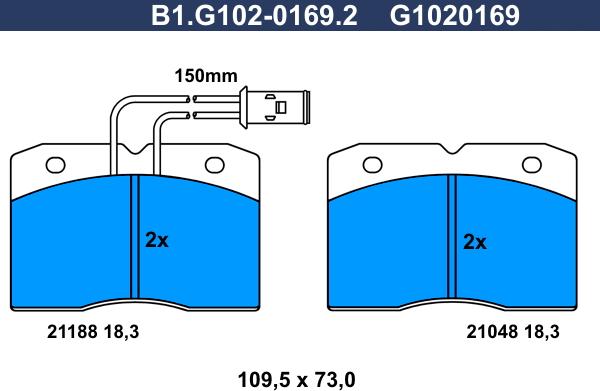 Galfer B1.G102-0169.2 - Kit de plaquettes de frein, frein à disque cwaw.fr