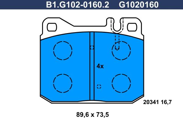 Galfer B1.G102-0160.2 - Kit de plaquettes de frein, frein à disque cwaw.fr