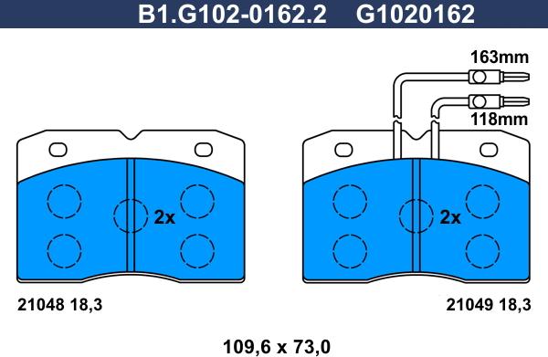 Galfer B1.G102-0162.2 - Kit de plaquettes de frein, frein à disque cwaw.fr