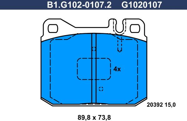 Galfer B1.G102-0107.2 - Kit de plaquettes de frein, frein à disque cwaw.fr