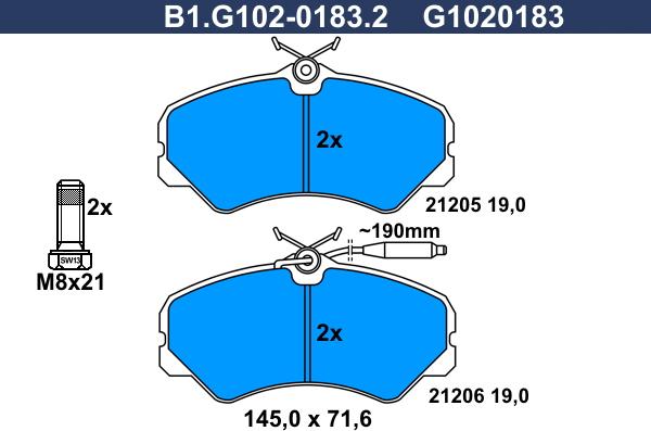 Galfer B1.G102-0183.2 - Kit de plaquettes de frein, frein à disque cwaw.fr