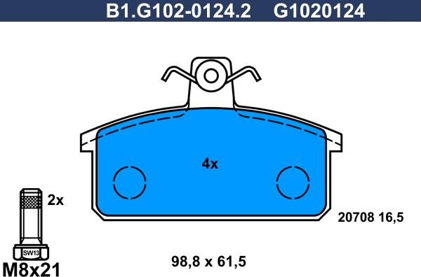 Galfer B1.G102-0124.2 - Kit de plaquettes de frein, frein à disque cwaw.fr