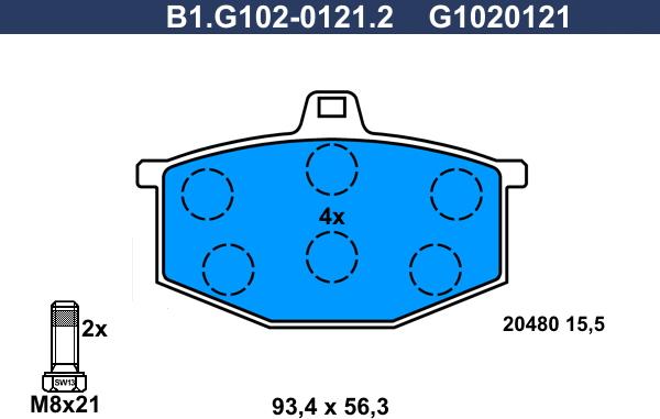 Galfer B1.G102-0121.2 - Kit de plaquettes de frein, frein à disque cwaw.fr