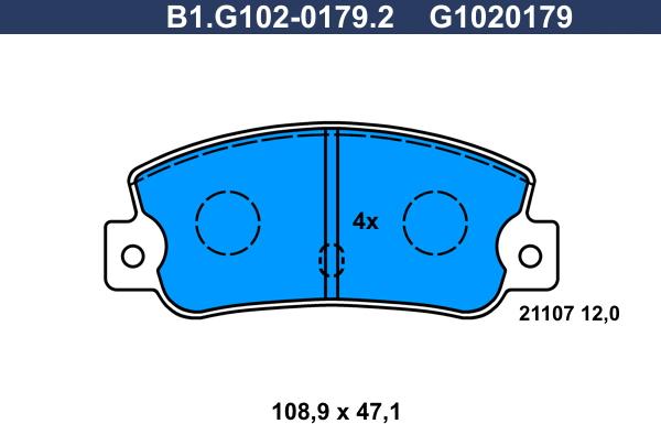 Galfer B1.G102-0179.2 - Kit de plaquettes de frein, frein à disque cwaw.fr