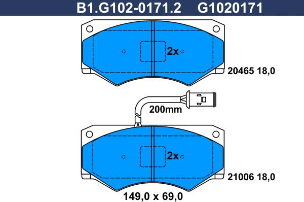 Galfer B1.G102-0171.2 - Kit de plaquettes de frein, frein à disque cwaw.fr