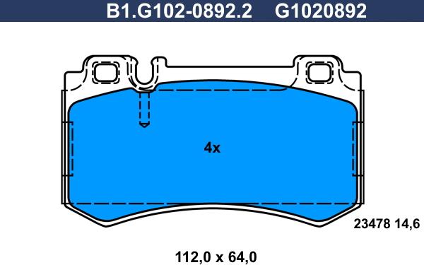 Galfer B1.G102-0892.2 - Kit de plaquettes de frein, frein à disque cwaw.fr