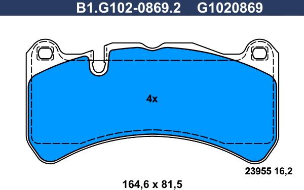 Galfer B1.G102-0869.2 - Kit de plaquettes de frein, frein à disque cwaw.fr