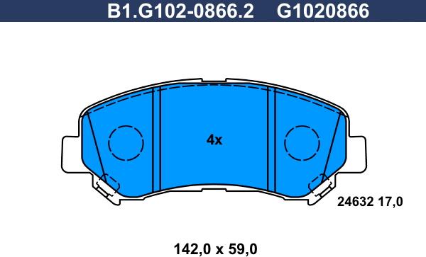 Galfer B1.G102-0866.2 - Kit de plaquettes de frein, frein à disque cwaw.fr