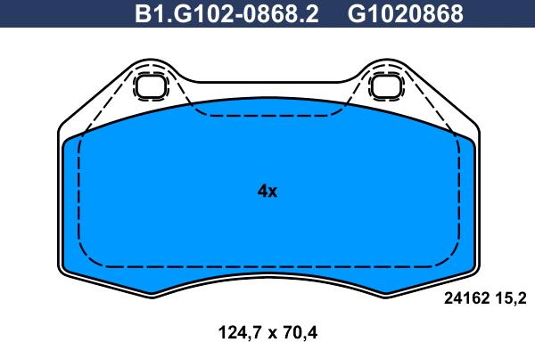 Galfer B1.G102-0868.2 - Kit de plaquettes de frein, frein à disque cwaw.fr