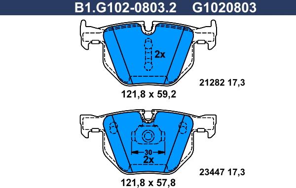 Galfer B1.G102-0803.2 - Kit de plaquettes de frein, frein à disque cwaw.fr