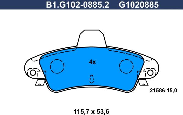 Galfer B1.G102-0885.2 - Kit de plaquettes de frein, frein à disque cwaw.fr