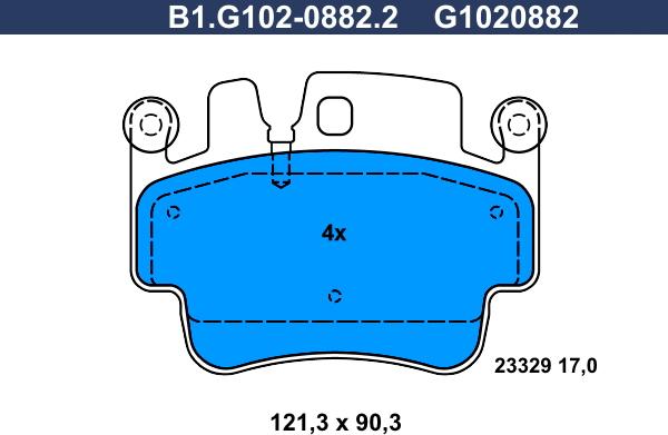 Galfer B1.G102-0882.2 - Kit de plaquettes de frein, frein à disque cwaw.fr