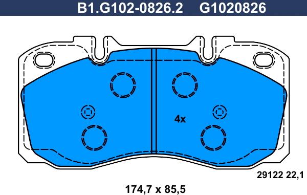 Galfer B1.G102-0826.2 - Kit de plaquettes de frein, frein à disque cwaw.fr