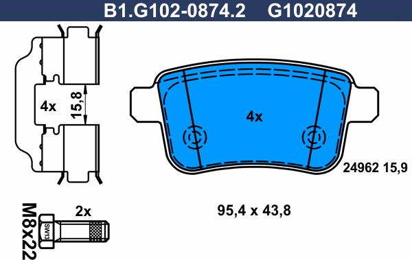 Galfer B1.G102-0874.2 - Kit de plaquettes de frein, frein à disque cwaw.fr